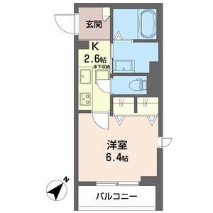 フェリーチェII(1K/2階)の間取り写真