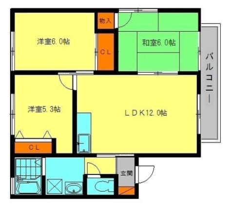セジュールリカーII(3LDK/2階)の間取り写真
