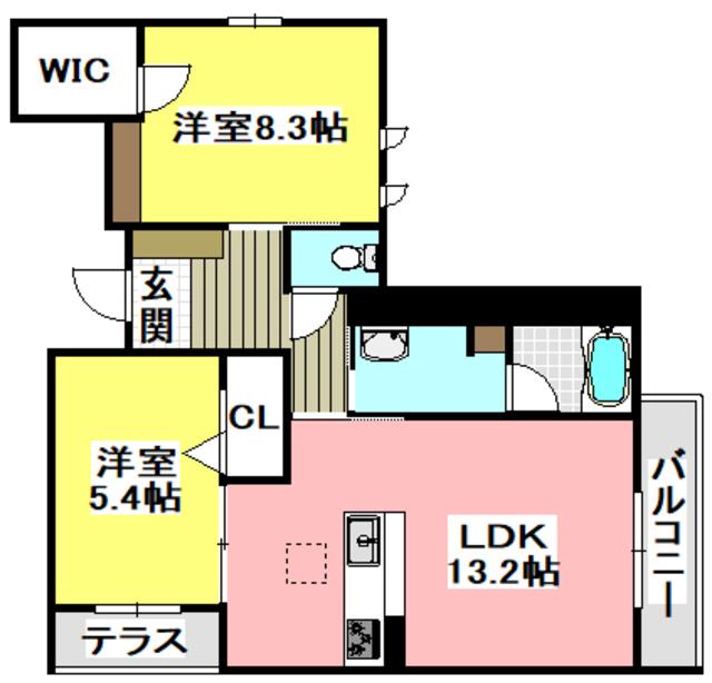 シャーメゾン ラヴィ(2LDK/1階)の間取り写真