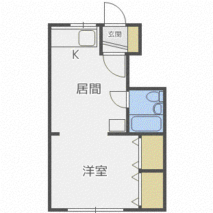 マンション常盤(1DK/4階)の間取り写真