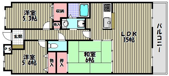 ライオンズマンション大阪狭山壱番館(3LDK/10階)の間取り写真