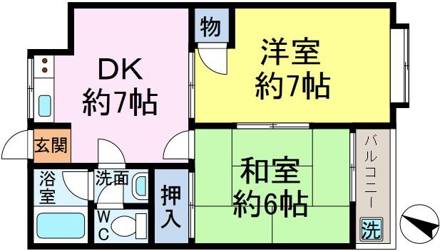 藏前コーポ(2DK/3階)の間取り写真
