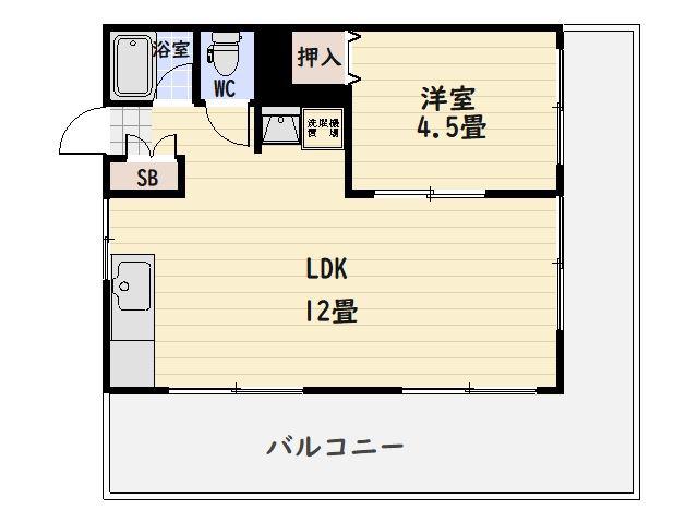 白百合荘(1LDK/3階)の間取り写真