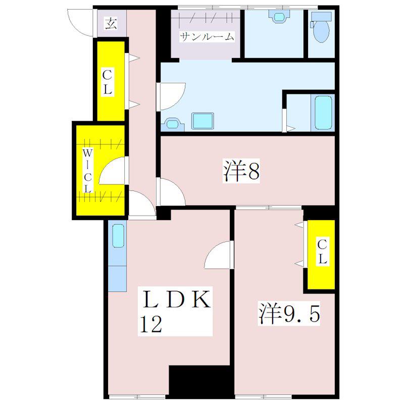 和田ビル(2LDK/2階)の間取り写真