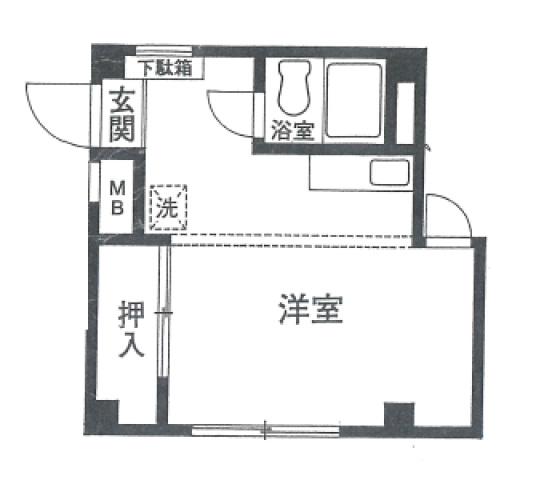 フラット南行徳(ワンルーム/1階)の間取り写真