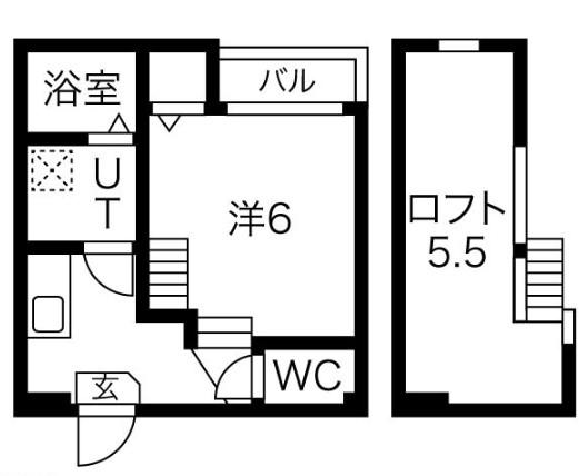 レンガースI(1K/2階)の間取り写真