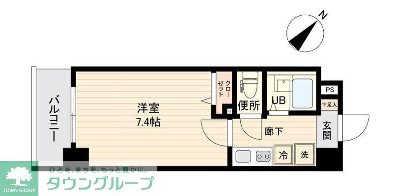 ザ・レジデンス行徳II(1K/2階)の間取り写真