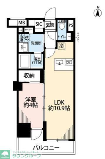 プレール・ドゥーク亀戸VI(1LDK/2階)の間取り写真