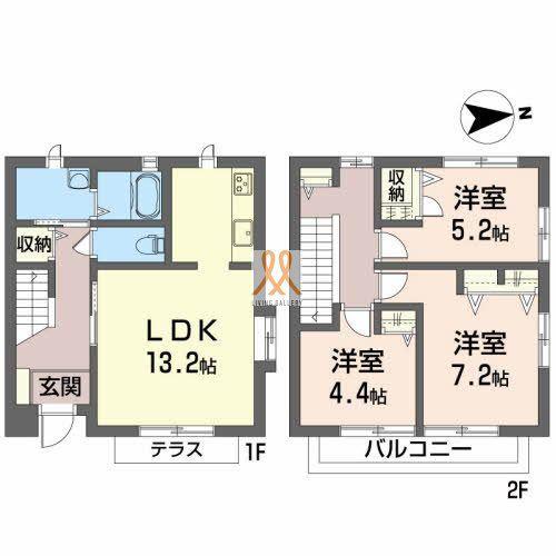 ディアコート・K(3LDK/1階)の間取り写真