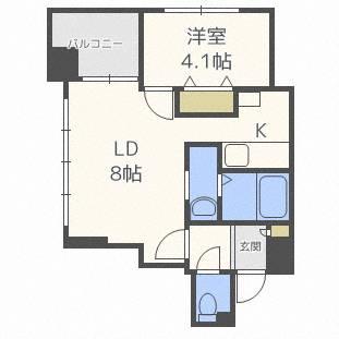 PRIVE菊水(1LDK/3階)の間取り写真