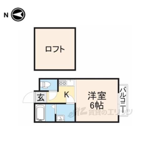 キャッスルガーデン音(1K/2階)の間取り写真