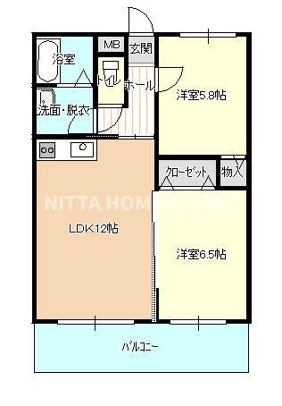 アメニティ青垣(2LDK/1階)の間取り写真