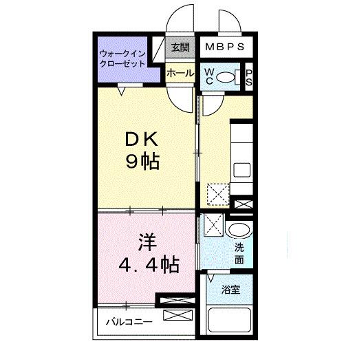 アルボル リオ XI(1DK/2階)の間取り写真