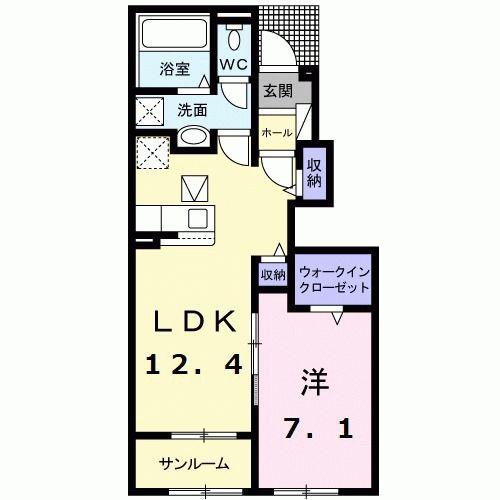 SERENO(1LDK/1階)の間取り写真