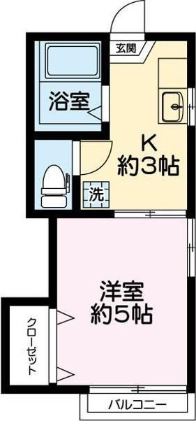 ナセール(1K/1階)の間取り写真