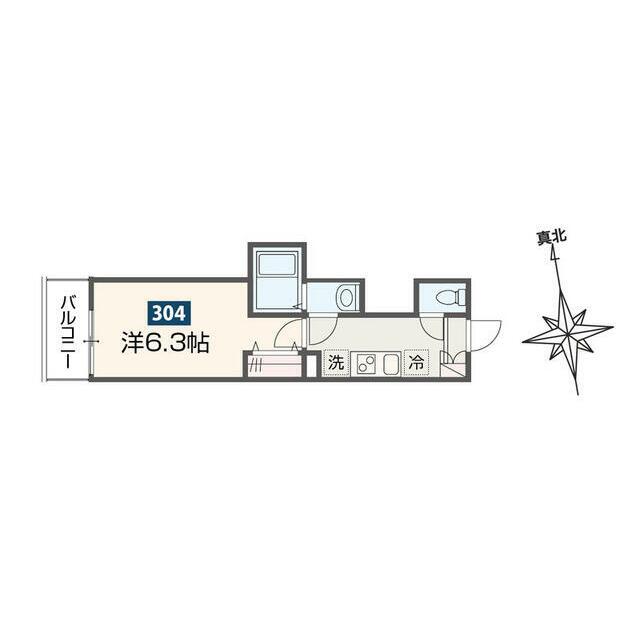 MELDIA高座渋谷IV(1K/3階)の間取り写真
