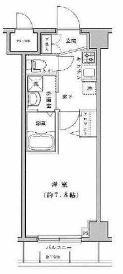 ライジングプレイス押上二番館(1K/3階)の間取り写真