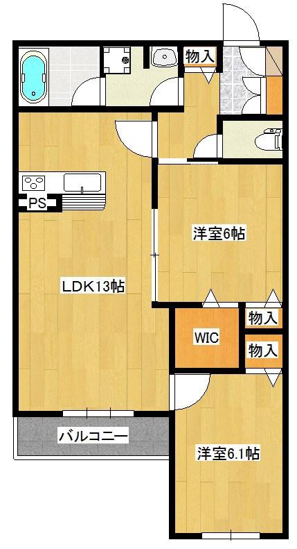 ソラージュM(2LDK/2階)の間取り写真
