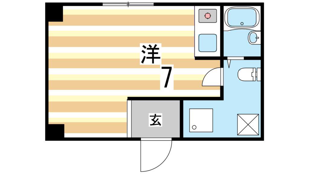 富士ビル(ワンルーム/2階)の間取り写真