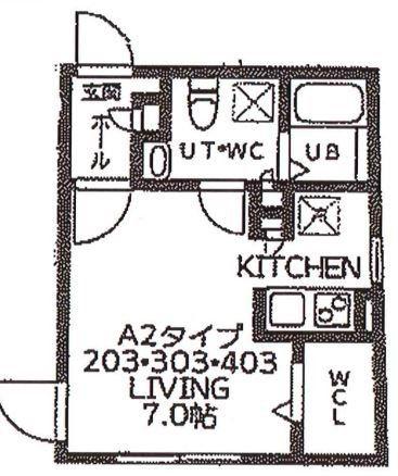ブランシェ高田馬場(ワンルーム/1階)の間取り写真