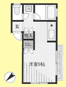 マーガレットハイツ(ワンルーム/3階)の間取り写真