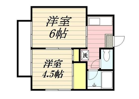 ジュネパレス柏第06(2K/1階)の間取り写真