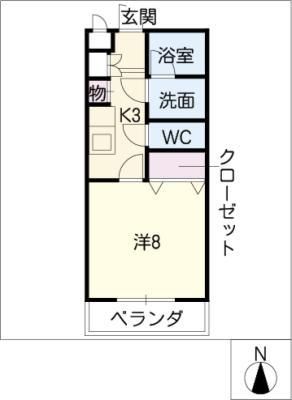 ART FOREST(1K/3階)の間取り写真