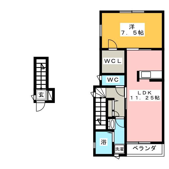 フルール ド メゾン(1LDK/2階)の間取り写真