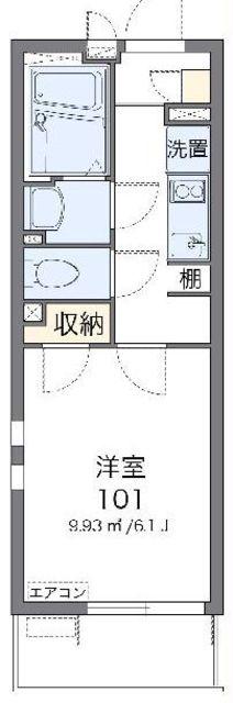 クレイノ彩V(1K/3階)の間取り写真