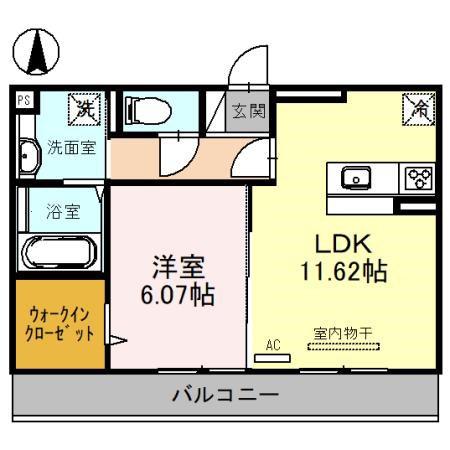 セジュールあすか(1LDK/1階)の間取り写真