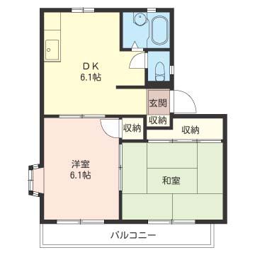 サンシティコンドウC(2DK/2階)の間取り写真