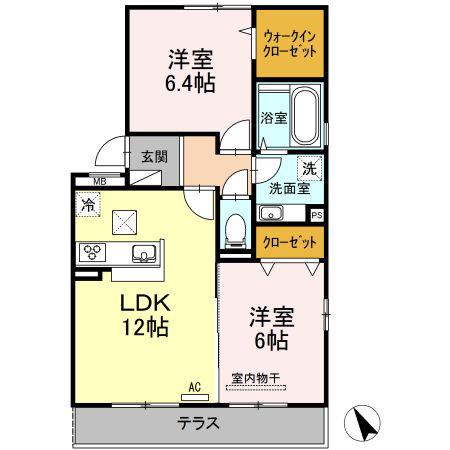 SEJOUR K(2LDK/1階)の間取り写真