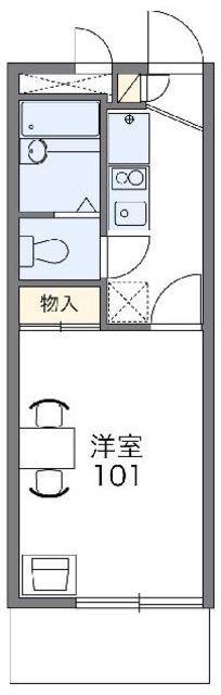 レオパレスツインハイツB(1K/2階)の間取り写真