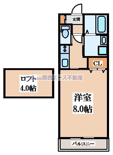 パレスハナテンII(1K/2階)の間取り写真