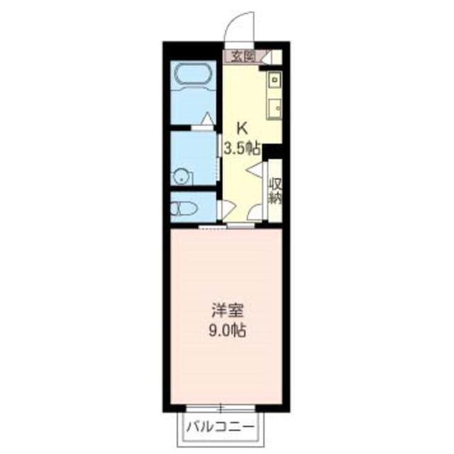 メゾンU(1K/2階)の間取り写真
