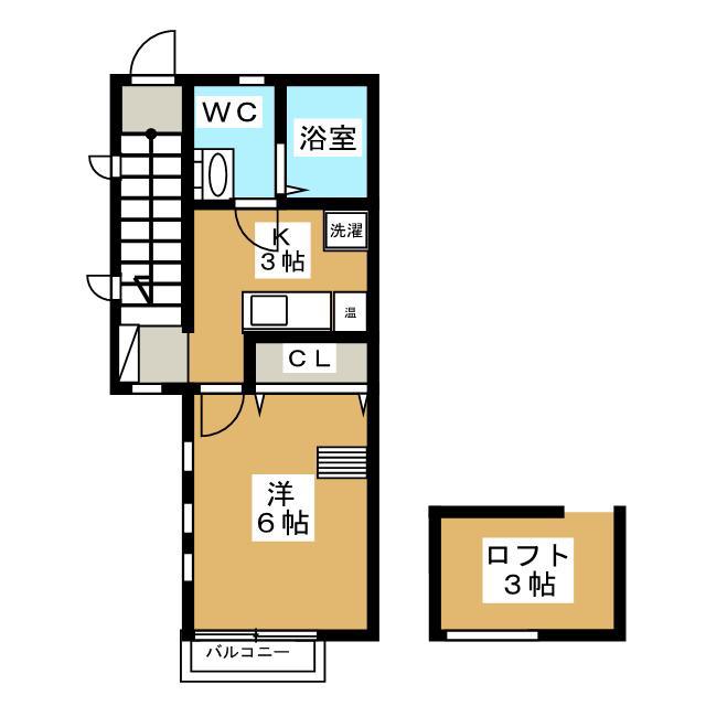 CASA ESPINAKA(1K/2階)の間取り写真