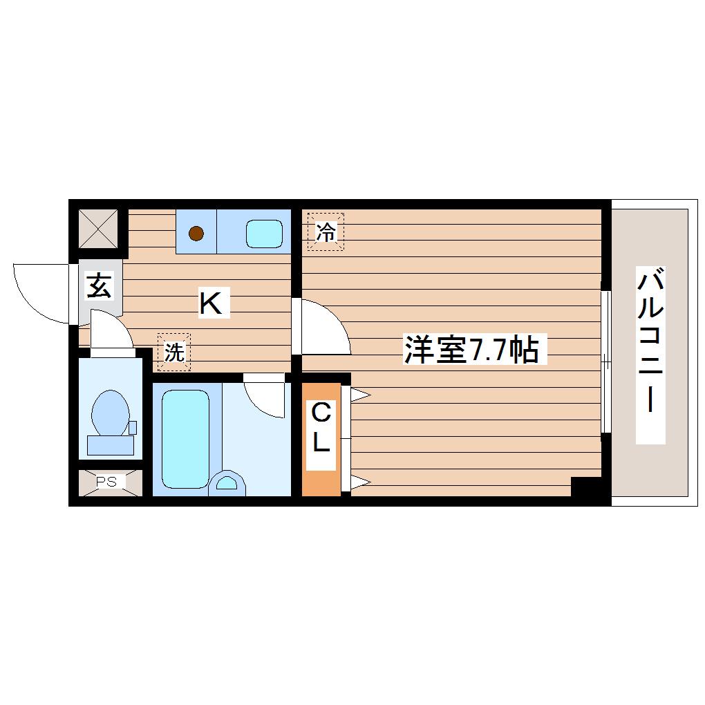 リエス原町(1K/4階)の間取り写真