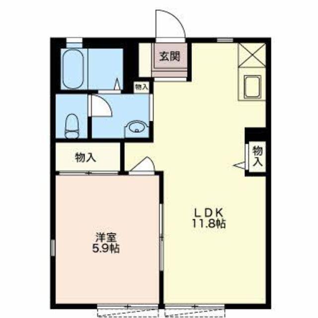 ドミールアップワン(1LDK/1階)の間取り写真