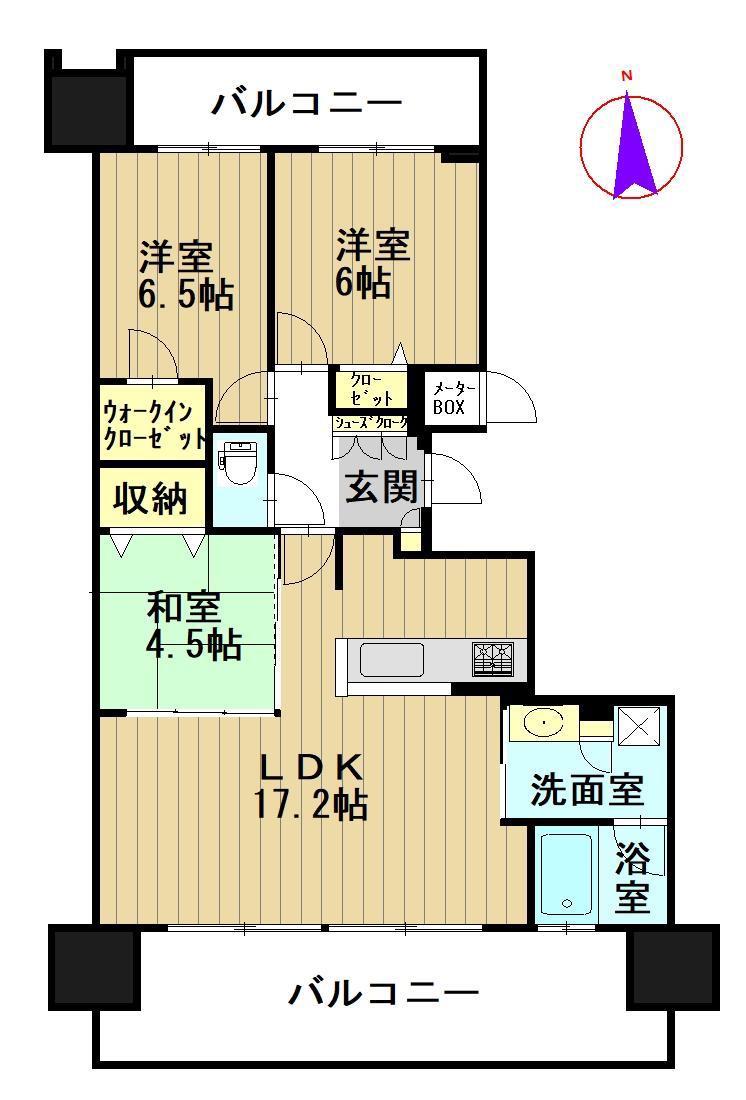 ポレスター弘前プレミアム(3LDK/11階)の間取り写真