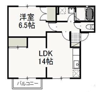 アイリスB(1LDK/2階)の間取り写真