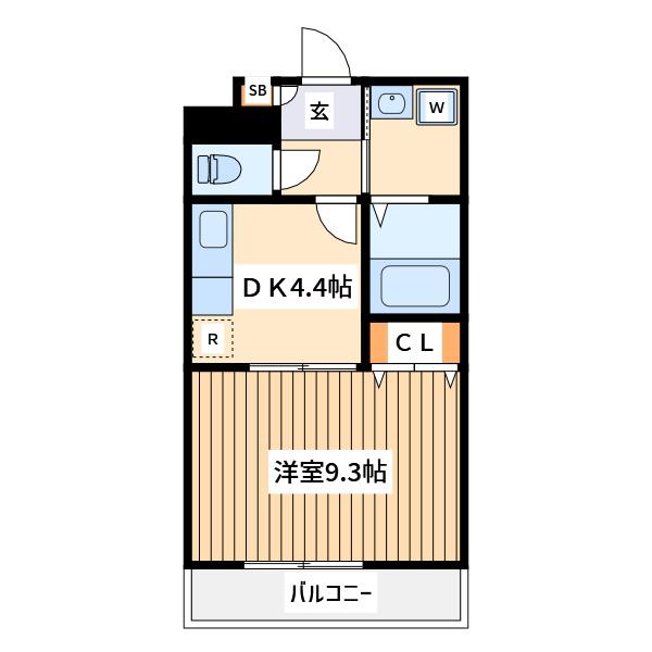 アムール麻生(1DK/1階)の間取り写真