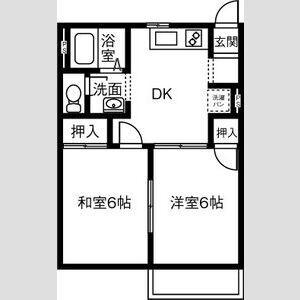 フレグランス多屋(1DK/1階)の間取り写真