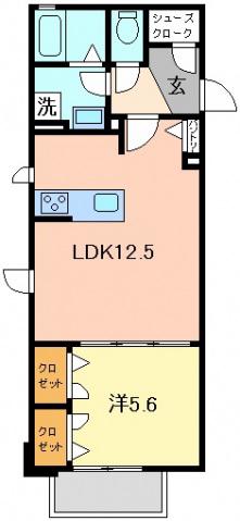 メゾンド・フルール(1LDK/1階)の間取り写真