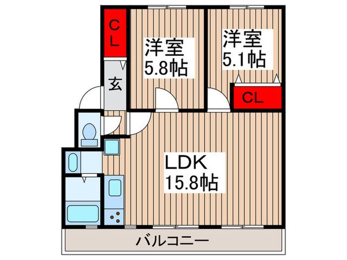 テレパレス大宮日進1号棟(2LDK/2階)の間取り写真