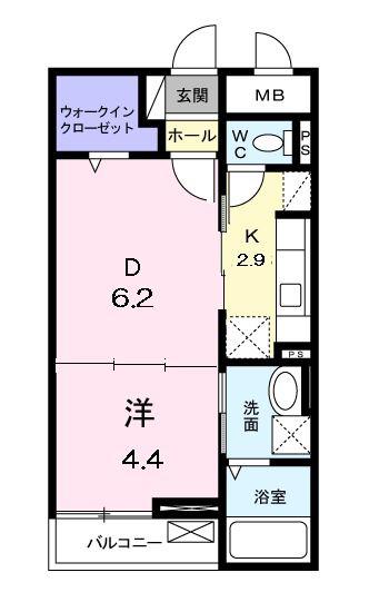 ヴィチーノ アル ポンテ(1DK/2階)の間取り写真