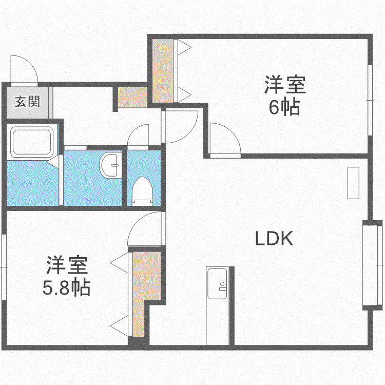 パレットコートK(2LDK/3階)の間取り写真