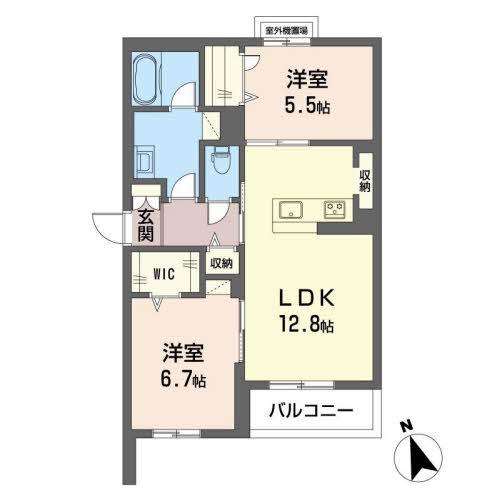 ABELIA(2LDK/3階)の間取り写真