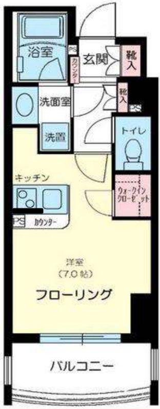 クオリア目黒大橋イースト(ワンルーム/5階)の間取り写真