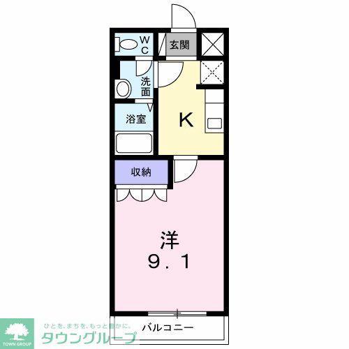 バンベール文京(1K/2階)の間取り写真