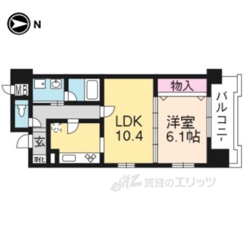 パインフィールド東野(1LDK/2階)の間取り写真